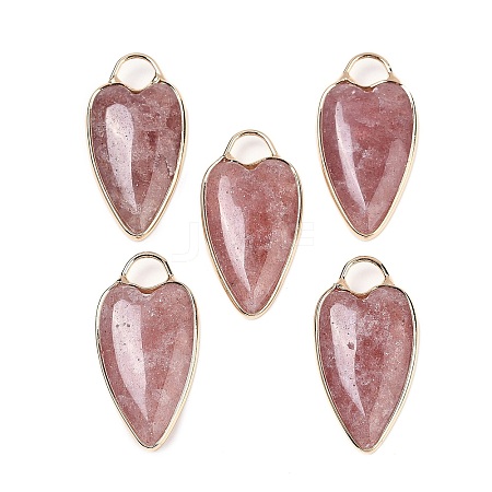 Natural Strawberry Quartz Pendants G-G193-02G-03-1