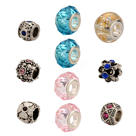 Ten Pieces Mixed European Rondelle Beads FIND-X0008-01-1