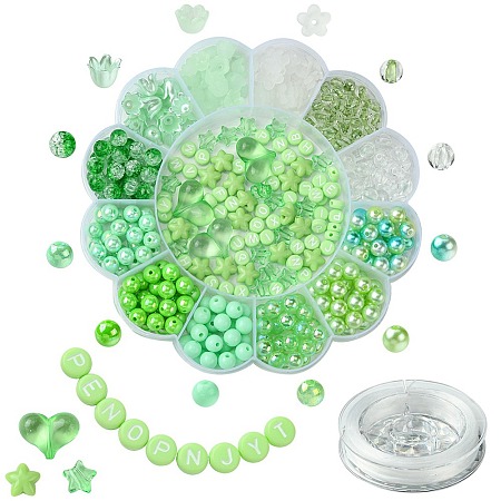 Acrylic Bead Flowers/Stars/Hearts OACR-FS0001-67B-1