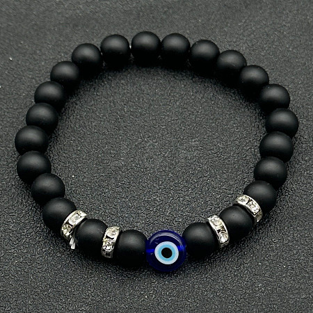 Natural Obsidian Beads Stretch Bracelets for Women Men JL6065-1-1