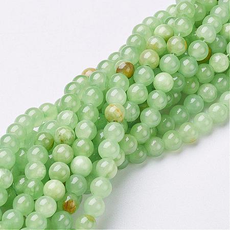 Natural Flower Jade Beads Strands GSR6mmC193-1