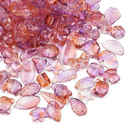 Gradient Color Transparent Glass Beads GLAA-B026-01K-1