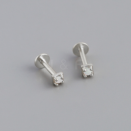 925 Sterling Silver with Synthetic Opal Cartilage Earrings FS-WG3DFDB-12-1