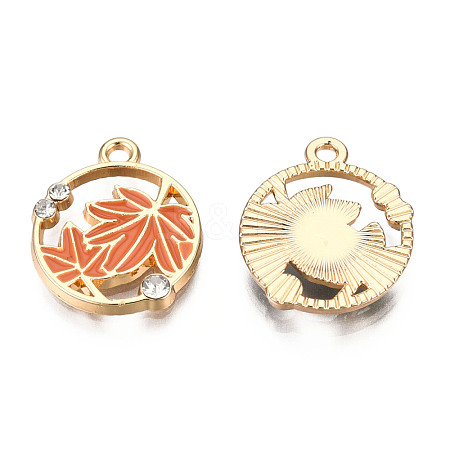 Autumn Theme Alloy Enamel Pendants ENAM-N048-010A-1