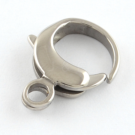 Polished 316 Surgical Stainless Steel Lobster Claw Clasps STAS-R072-37-1