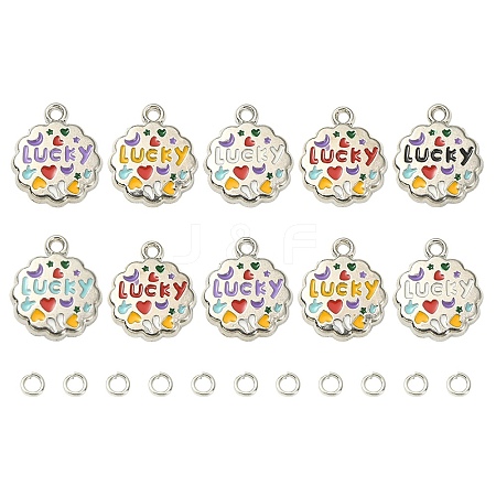 10Pcs Alloy Enamel Pendants ENAM-YW0002-91-1