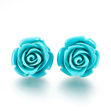 Coral Flower Earring(Roses) EJEW-25X20-6-1