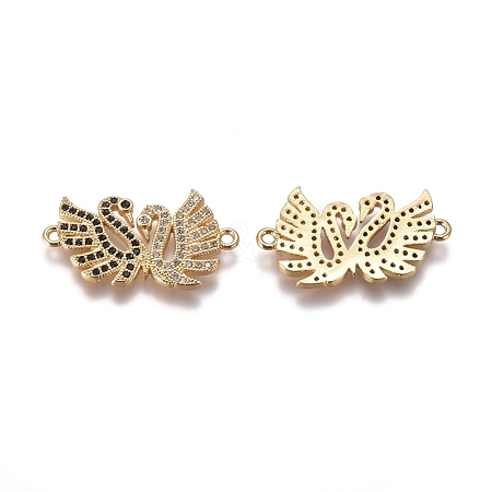 Brass Micro Pave Cubic Zirconia Links connectors ZIRC-K081-06G-1