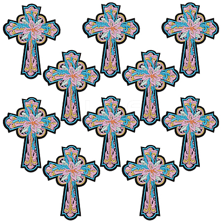 10Pcs Computerized Embroidery Cloth Self Adhesive Patches DIY-GF0011-73A-1