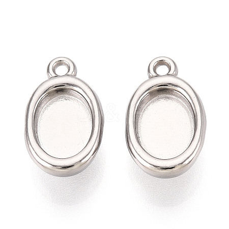 304 Stainless Steel Pendant Cabochon Settings STAS-N114-47P-1