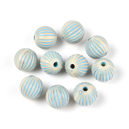 Painted Opaque Acrylic Beads OACR-T029-02G-1