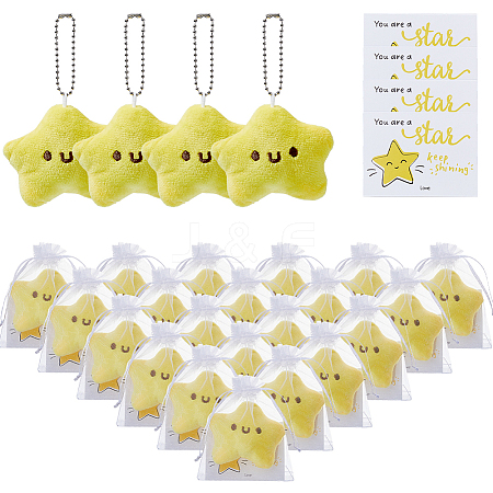 25Pcs Cute Star Shaped Doll Pendant Decorations HJEW-DC0001-29-1