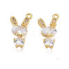 Brass Micro Pave Cubic Zirconia Charms X-KK-N231-244-1