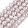 Electroplated Shell Pearl Beads Strands BSHE-G041-8mm-06-1