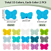   30Pcs 15 Colors Food Grade Eco-Friendly Silicone Beads SIL-PH0001-14-4