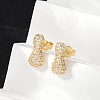 Brass Micro Pave Cubic Zirconia Stud Earrings EJEW-Z091-04G-I-4