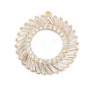 Brass Micro Pave Cubic Zirconia with Glass Pendants KK-Q026-19G-1