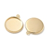 Flat Round Brass Pendant Cabochon Settings KK-K414-14F-G-2