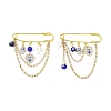 2Pcs Blue Evil Eye Alloy Enamel Charm Kilt Pins JEWB-BR00197-1