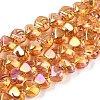 Electroplate Transparent Glass Beads Strands EGLA-Q133-01A-10-1