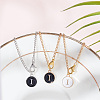 Flat Round with Letter Alloy Enamel Wine Glass Charms AJEW-AB00184-09-4