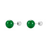 Natural Agate Round Ball Stud Earrings with Sterling Silver Pins for Women FIND-PW0021-14C-1