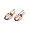 Oval Real 18K Gold Plated Brass Dangle Hoop Earrings EJEW-L268-041G-05-1