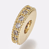 Brass Micro Pave Cubic Zirconia Bead Spacers X-ZIRC-K074-11A-01G-1