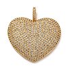 Brass Micro Pave Clear Cubic Zirconia Pendants KK-U076-22G-1