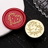 Golden Tone Wax Seal Brass Stamp Heads AJEW-U008-01G-07-1