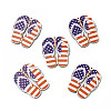 American Flag Theme Single Face Printed Aspen Wood Shoe Big Pendants WOOD-G014-14-1