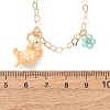 304 Stainless Steel Enamel Cute Cat Shape with Flower Pendant Necklaces for Women SA-CBA8F25-01B-3