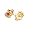 Brass Micro Pave Cubic Zirconia Charms LS-KK-Z129-01G-03-2