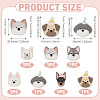 7Pcs 7 Colors Cartoon Dog Acrylic Brooch JEWB-TA0001-37-3