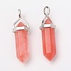 Cherry Quartz Glass Pointed Pendants G-F295-03E-4