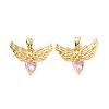 Brass Micro Pave Cubic Zirconia Pendants KK-G533-25G-02-1