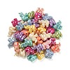 UV Plating Rainbow Iridescent Acrylic Beads OACR-F006-01-3