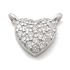 925 Sterling Silver Micro Pave Clear Cubic Zirconia Heart Charms LS-STER-A034-01P-1