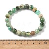 Natural Green Line Jasper Round Beaded Stretch Bracelets for Women BJEW-F535-02B-5