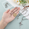 4Pcs 4 Styles Gothic 304 Stainless Steel Prayer Beaded Bracelet Sets BJEW-GO00002-3