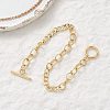 Brass Cuban Link Chains & Cable Chain Bracelets for Women BJEW-JB12755-4