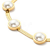 Imitation Pearl Beaded Pendant Necklace with Chains NJEW-P229-12G-2