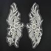 Phoenix Tail Pattern Glass Rhinestone & Mesh Base Fabrics Handwork Embroidery Cloth Sew on Appliques PATC-WH0009-02B-1