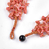 Synthetic Coral Beaded Multi-strand Necklaces NJEW-S414-54B-3