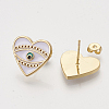 Brass Stud Earrings Findings EJEW-S201-179C-2