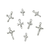 8Pcs 8 Styles Brass Micro Pave Clear Cubic Zirconia Charms KK-CJ0004-22-8