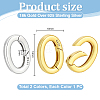 2Pcs 2 Colors Sterling Silver Spring Gate Rings STER-PH0004-59-2