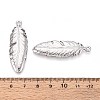 304 Stainless Steel Feather Pendants STAS-T067-32P-3