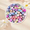 300Pcs Opaque Acrylic European Beads MACR-PA0001-66-7