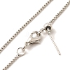 1.5mm Rack Plating Brass Box Chain Adjustable Slider Necklaces for Women Men MAK-L044-35P-2